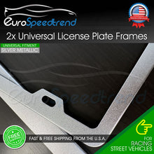 Load image into Gallery viewer, 2x Silver Metallic Aluminum License Plate Frame Logo Front or Rear Cover NO RUST