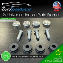 Load image into Gallery viewer, 2x Silver Metallic Aluminum License Plate Frame Logo Front or Rear Cover NO RUST