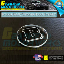 Load image into Gallery viewer, Brabus Black Flat Hood Front Emblem Chrome 3D For Mercedes Benz 57mm