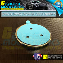 Load image into Gallery viewer, Brabus Black Flat Hood Front Emblem Chrome 3D For Mercedes Benz 57mm