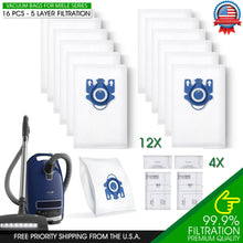 Load image into Gallery viewer, 12 Vacuum Dust Bags Miele 4 AirClean Filter Replacement FJM GN S2 S5 S8 C1 C2 C3