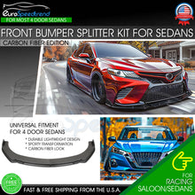 Load image into Gallery viewer, Universal Carbon Fiber Look Sedan Front Lip Bumper Splitter Spoiler Car Body Kit