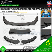 Load image into Gallery viewer, Universal Carbon Fiber Look Sedan Front Lip Bumper Splitter Spoiler Car Body Kit