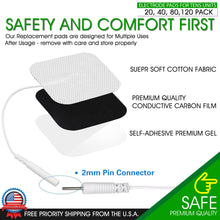 Load image into Gallery viewer, 40PCS TENS Electrode Pads EMS Muscle Stimulator IF Replacement Reusable 2X2