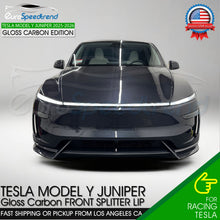 Load image into Gallery viewer, For Tesla Model Y Juniper Gloss Carbon Style Front Bumper Lip Spoiler Splitter