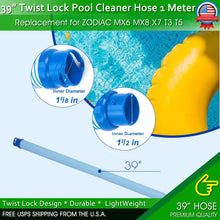 Load image into Gallery viewer, Twist Lock Hose For Zodiac Swimming Pool Cleaner MX6 MX8 X7 T3 T5 Baracuda 39"
