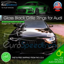 Load image into Gallery viewer, Audi Rings Front Grill &amp; Rear Trunk Emblem Gloss Black Logo A3 A4 S4 A5 S5 A6 S6
