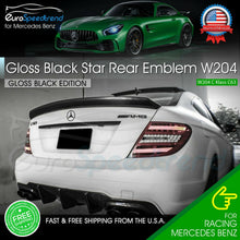 Load image into Gallery viewer, Gloss Black Star Trunk Emblem for Rear Lid Logo Badge W204 C Class Mercedes AMG