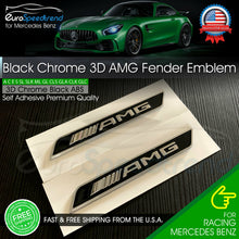 Load image into Gallery viewer, Mercedes Benz AMG Side Emblem Black Chrome Fender Badge 3D GLE C E S CL SL CLS