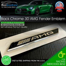 Load image into Gallery viewer, Mercedes Benz AMG Side Emblem Black Chrome Fender Badge 3D GLE C E S CL SL CLS