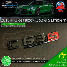 Load image into Gallery viewer, AMG C 63 S Letter Trunk Rear Emblem Gloss Black & Red C63S Benz W205 2017+ OEM