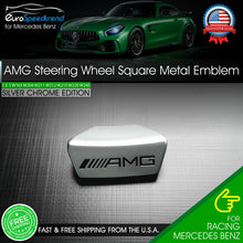 Load image into Gallery viewer, AMG Steering Wheel Emblem for Mercedes Benz Squared Base Steering Wheel Badge