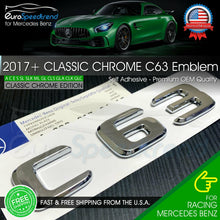 Load image into Gallery viewer, AMG C 63 Letter Chrome Emblem Trunk Rear Badge fit Mercedes Benz Logo 2017+ OEM