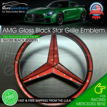 Load image into Gallery viewer, AMG Front Gloss Black Star Emblem Cover Grille Badge Mercedes Benz A B C E GL ML