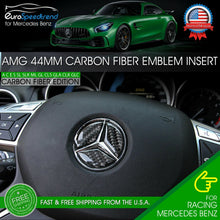 Load image into Gallery viewer, 44mm Emblem Carbon Fiber Insert Mercedes Benz Steering Wheel Center Logo AMG