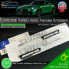 Load image into Gallery viewer, Turbo AMG Emblem OEM 2017+ Mercedes Benz AMG Side Fender Chrome 3D CLA45 GLA45