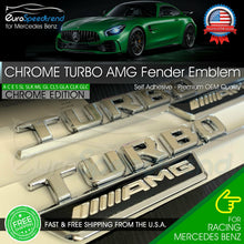 Load image into Gallery viewer, Turbo AMG Emblem OEM 2017+ Mercedes Benz AMG Side Fender Chrome 3D CLA45 GLA45