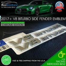 Load image into Gallery viewer, V8 BiTurbo Emblem Chrome Side Fender 3D Badge Mercedes Benz AMG 17+ C63 E63
