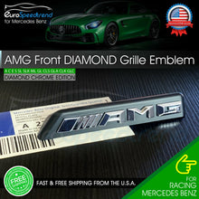 Load image into Gallery viewer, AMG Front Diamond Grille Emblem Mercedes Benz Radiator Chrome Badge C43 E43 OEM