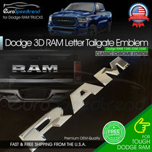 Load image into Gallery viewer, RAM Letter Insert Tailgate 3D Emblem Chrome for Dodge 1500 2500 3500 Rebel Badge