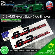 Load image into Gallery viewer, 6.3 AMG Side Emblem Red Black Fender Badge Mercedes OE W204 C63 W212 E63 S63