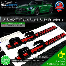 Load image into Gallery viewer, 6.3 AMG Side Emblem Red Black Fender Badge Mercedes OE W204 C63 W212 E63 S63