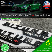 Load image into Gallery viewer, BiTurbo 4Matic+ Plus Gloss Black AMG Fender Emblem 2017+ C43 C63 E43 E63 Badge