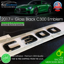 Load image into Gallery viewer, C300 Emblem 4MATIC Gloss Black W205 SEDAN Trunk Star Badge Set AMG Mercedes Benz