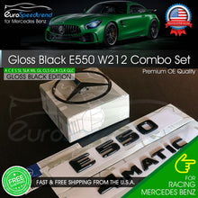 Load image into Gallery viewer, E550 4MATIC Gloss Black Emblem Rear Trunk Star Badge Set AMG Mercedes Benz W212