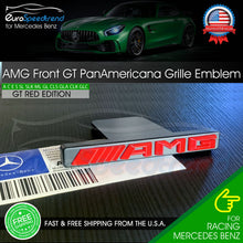 Load image into Gallery viewer, AMG Emblem GT PanAmericana Front Grille Red Badge Mercedes Benz C43 E43 GL63