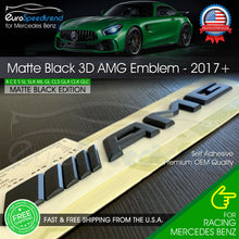 Load image into Gallery viewer, AMG Emblem Trunk OEM Matte Black 3D Rear Badge Mercedes Benz C E S SL SLK 2017+
