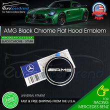 Load image into Gallery viewer, Universal AMG Black Hood Emblem Mercedes Benz Laurel 57mm Front Adhesive Badge