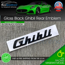 Load image into Gallery viewer, Maserati Ghibli Gloss Black Emblem 3D Trunk Logo Badge Nameplate OEM GT Trofeo