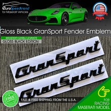 Load image into Gallery viewer, Maserati GranSport Gloss Black Emblem 3D Fender Logo Badge Nameplate OEM Ghibli
