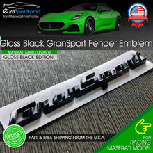 Load image into Gallery viewer, Maserati GranSport Gloss Black Emblem 3D Fender Logo Badge Nameplate OEM Ghibli