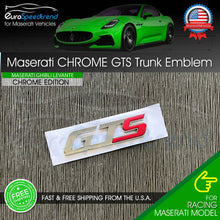 Load image into Gallery viewer, Maserati GTS Chrome Emblem 3D Trunk Logo Badge OE Ghibli Quattroporte Levante