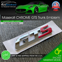 Load image into Gallery viewer, Maserati GTS Chrome Emblem 3D Trunk Logo Badge OE Ghibli Quattroporte Levante