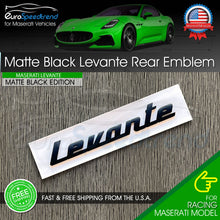 Load image into Gallery viewer, Maserati Levante Matte Black Emblem 3D Trunk Logo Badge Nameplate OEM GT Modena