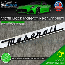 Load image into Gallery viewer, Maserati Matte Black Emblem 3D Trunk Logo Badge Nameplate OEM GT Ghibli Levanti