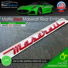 Load image into Gallery viewer, Maserati Matte Red Emblem 3D Trunk Logo Badge Nameplate OEM GT Ghibli Levanti