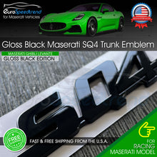Load image into Gallery viewer, Maserati SQ4 Gloss Black Emblem 3D Trunk Logo Badge OEM Ghibli Quattroporte