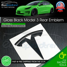 Load image into Gallery viewer, Tesla Model 3 Rear Emblem Gloss Black Trunk T Letter Badge Logo OEM 1494950-00-A