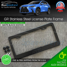 Load image into Gallery viewer, Black GR GazooRacing License Matte Black Plate Frame Logo Front or Rear 3D Cover