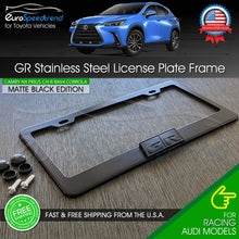 Load image into Gallery viewer, Black GR GazooRacing License Matte Black Plate Frame Logo Front or Rear 3D Cover