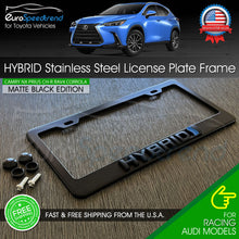 Load image into Gallery viewer, Black HYBRID License Matte Black Plate Frame Logo Front or Rear 3D Emblem Cover