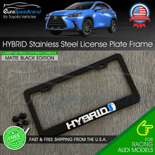 Load image into Gallery viewer, Chrome HYBRID License Matte Black Plate Frame Logo Front or Rear 3D Emblem Cover