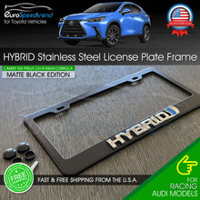 Load image into Gallery viewer, Chrome HYBRID License Matte Black Plate Frame Logo Front or Rear 3D Emblem Cover