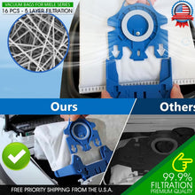 Load image into Gallery viewer, 16x Vacuum Bags + Filters for Miele GN FJM S2 S5 S8 C1 C2 C3 Self-Sealing Bags
