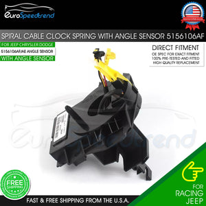5156106AF Spiral Cable Clock Spring for Jeep Wrangler JK 2007-18 w/ Angle Sensor
