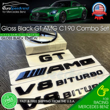 Load image into Gallery viewer, GT AMG C190 V8 BITURBO Rear Star Emblem Combo Set Badge For Mercedes Benz R190
